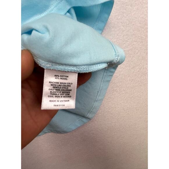 Crown & Ivy Ruffle Sleeve Blue T-shirt Top 2X Casual - Picture 8 of 10